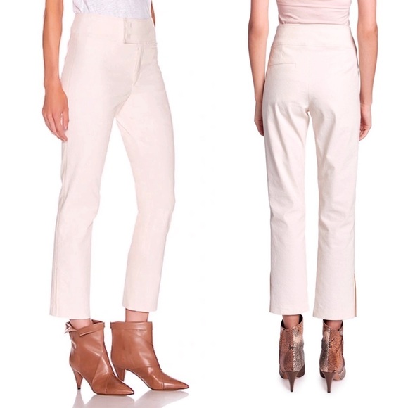 Isabel Marant || Ovida Side Slit Pants Cropped Trousers Cream Blush 40 - Picture 1 of 12